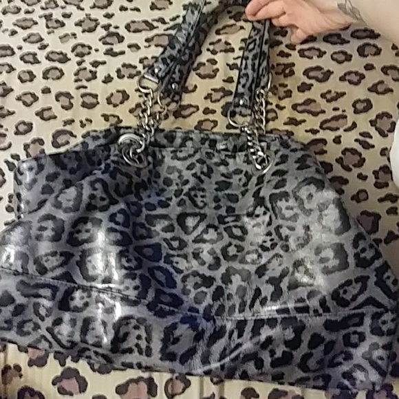 ❄Lrg Grey Leopard Tote Bag - Picture 1 of 8